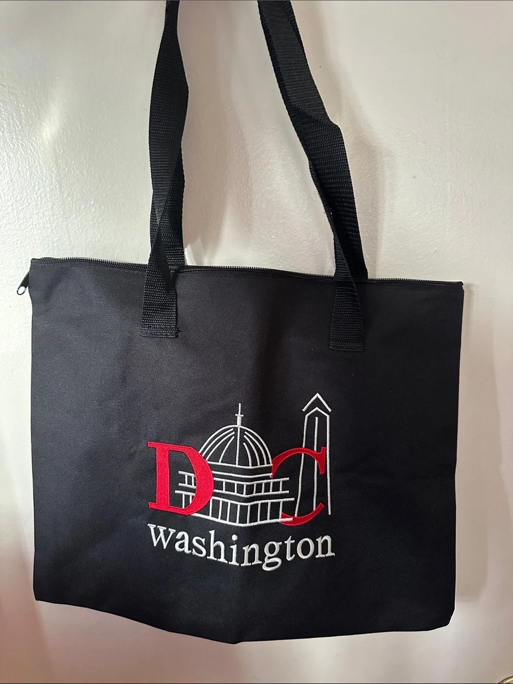 DC Washington Black Tote Bag with Red & White Logo